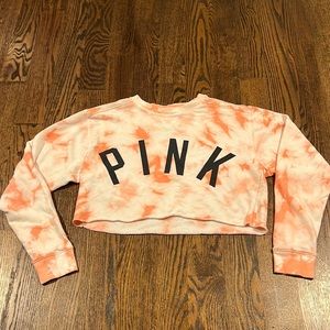 PINK tie dye crop sweatshirt Size XS